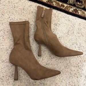 Zara sock boots with 3 inch heels in size 6